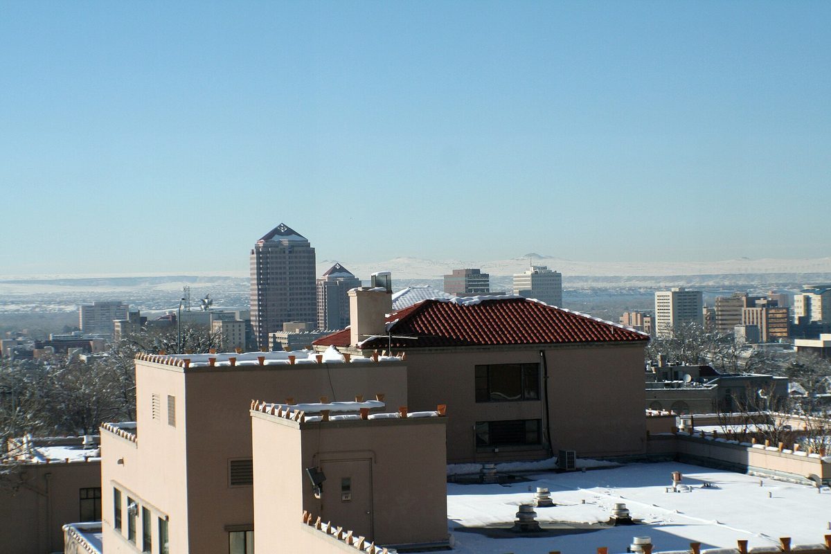 Skyline and aerial view of Albuquerque, NM - LD Movers moving service area