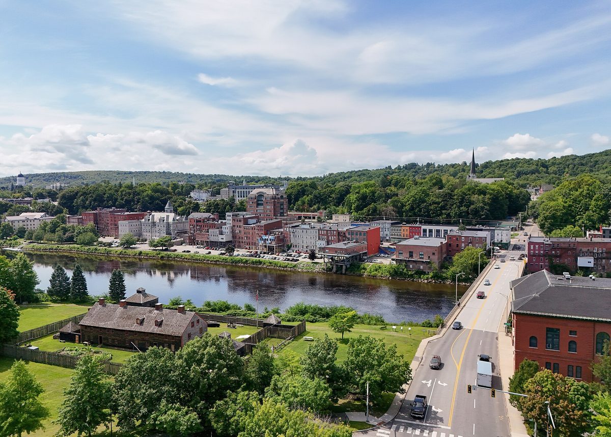 Skyline and aerial view of Augusta, ME - LD Movers moving service area