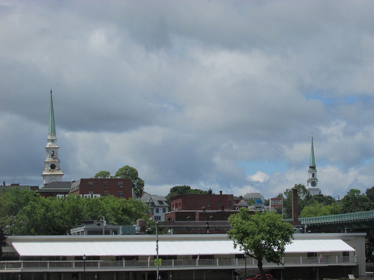 Skyline and aerial view of Bangor, ME - LD Movers moving service area