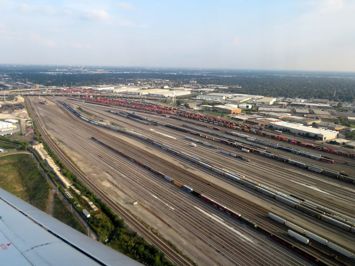 Skyline and aerial view of Bensenville, IL - LD Movers moving service area