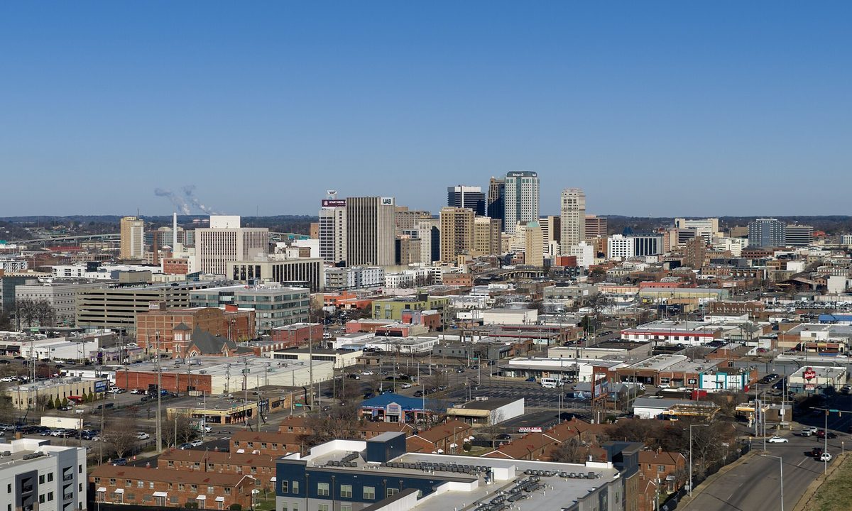 Skyline and aerial view of Birmingham, AL - LD Movers moving service area