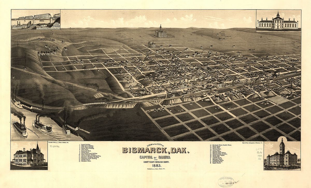 Skyline and aerial view of Bismarck, ND - LD Movers moving service area