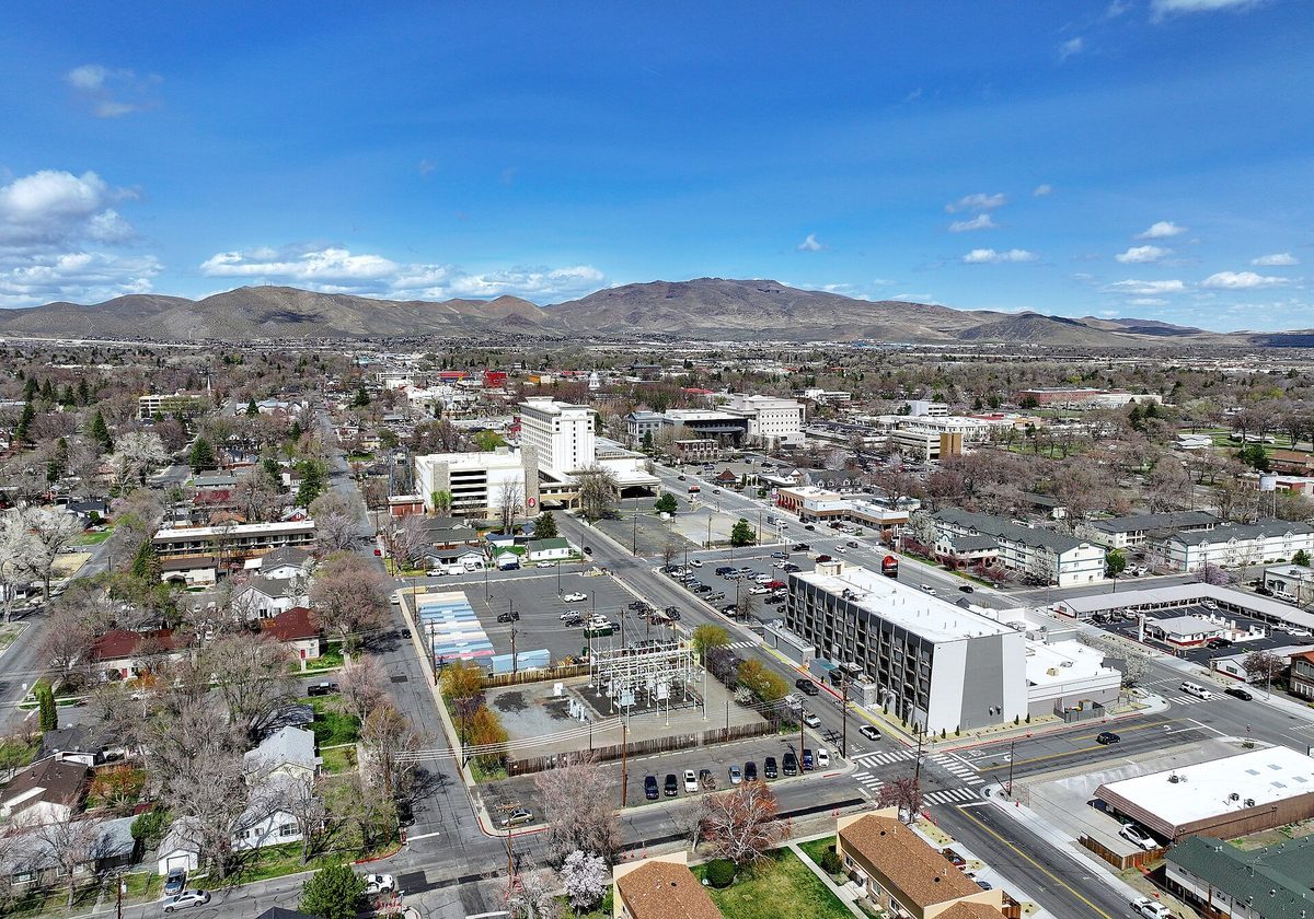 Skyline and aerial view of Carson City, NV - LD Movers moving service area