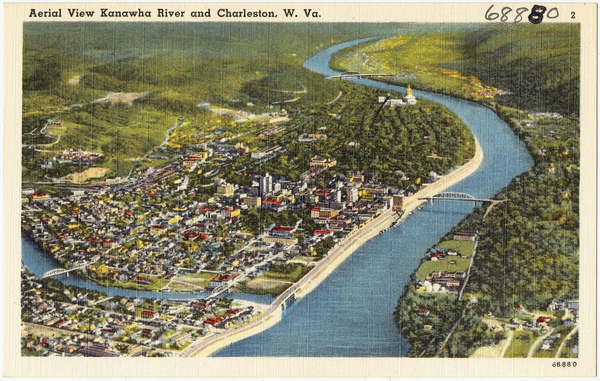 Skyline and aerial view of Charleston, WV - LD Movers moving service area