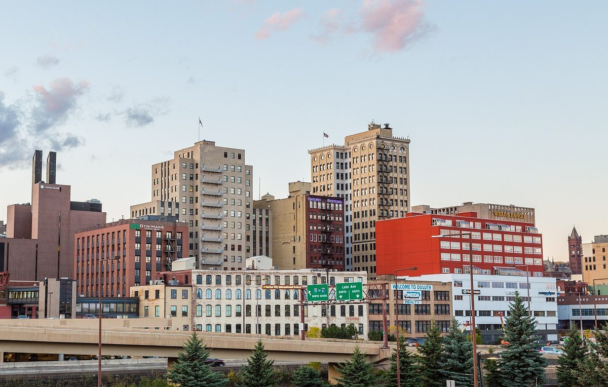 Skyline and aerial view of Duluth, MN - LD Movers moving service area