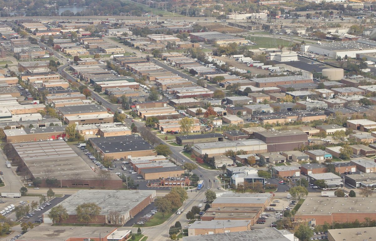 Skyline and aerial view of Elk Grove Village, IL - LD Movers moving service area