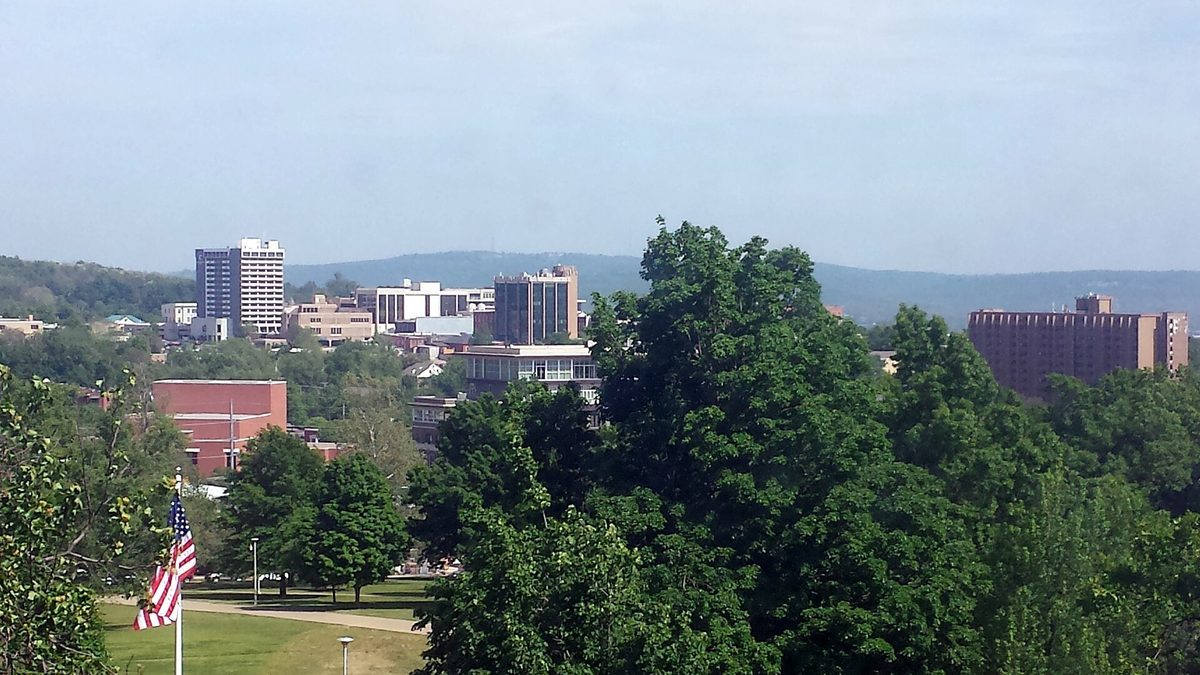 Skyline and aerial view of Fayetteville, AR - LD Movers moving service area