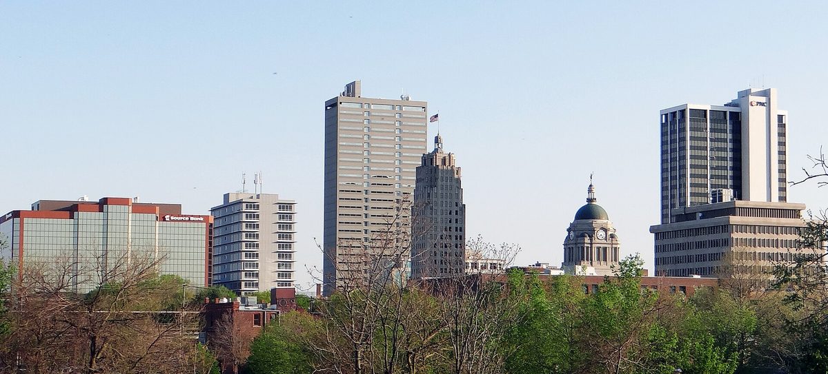 Skyline and aerial view of Fort Wayne, IN - LD Movers moving service area