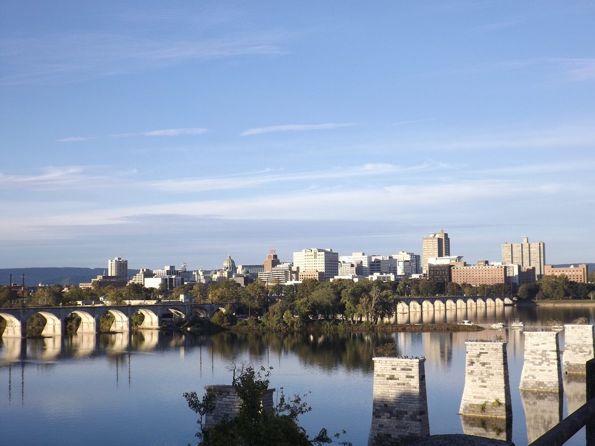 Skyline and aerial view of Harrisburg, PA - LD Movers moving service area