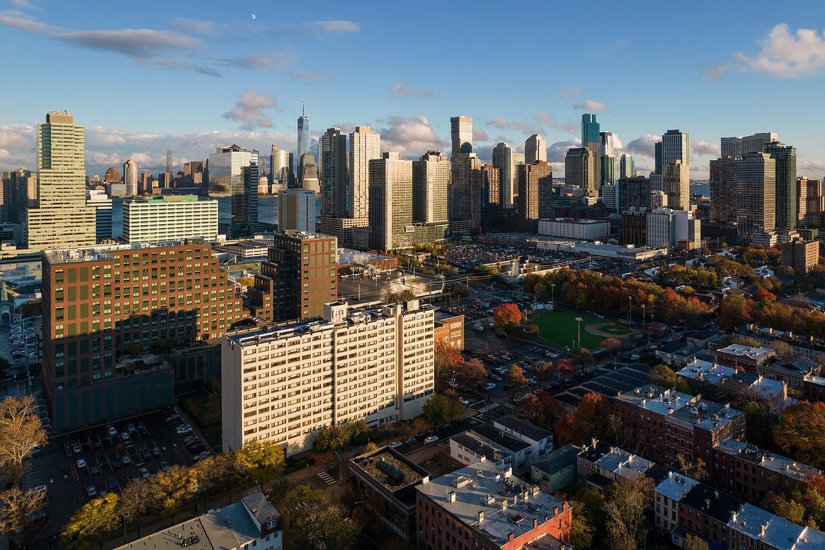 Skyline and aerial view of Jersey City, NJ - LD Movers moving service area