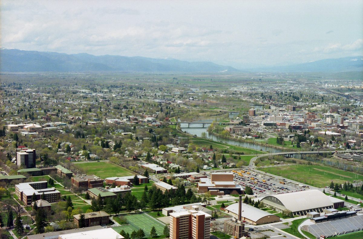 Skyline and aerial view of Missoula, MT - LD Movers moving service area