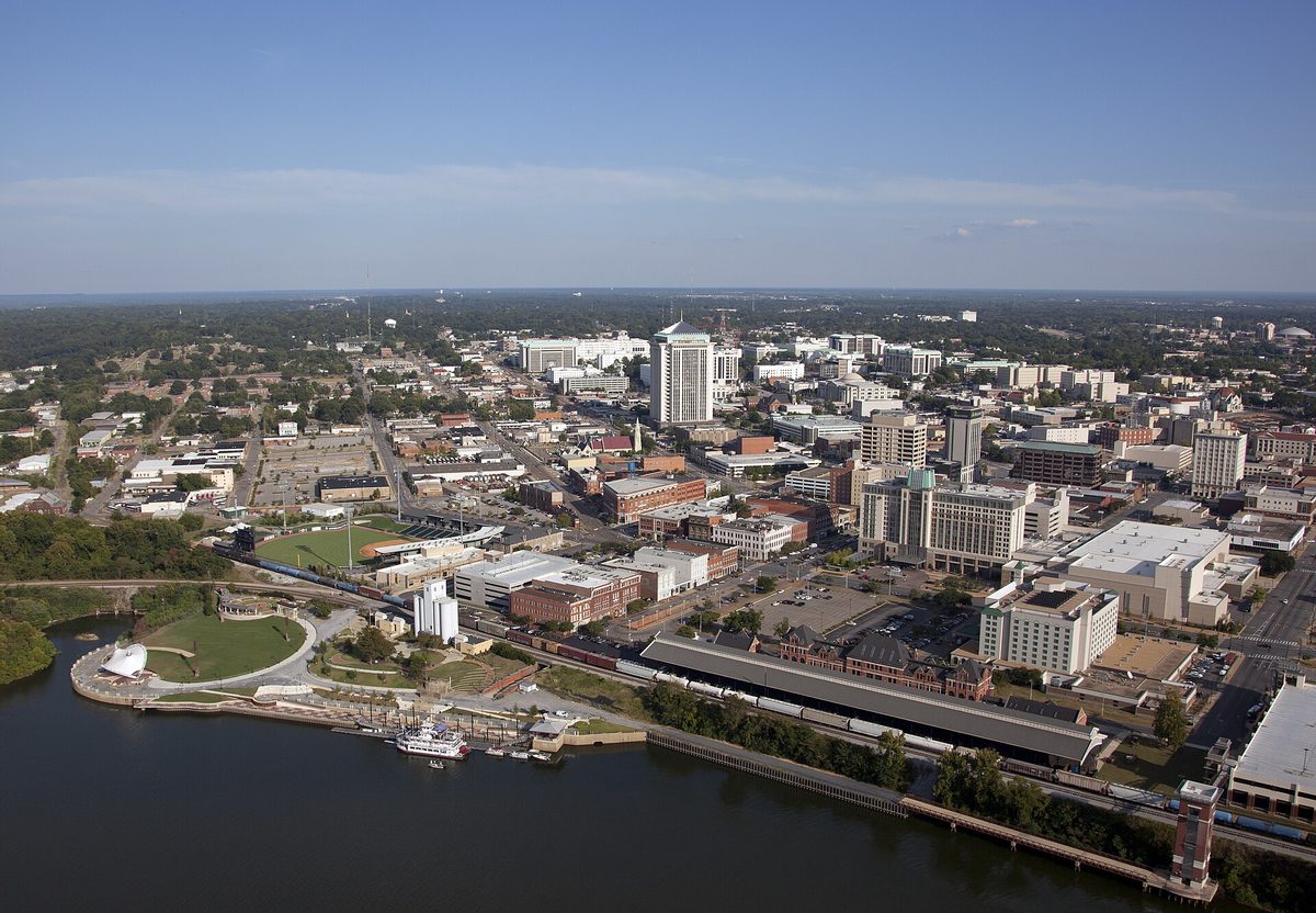 Skyline and aerial view of Montgomery, AL - LD Movers moving service area