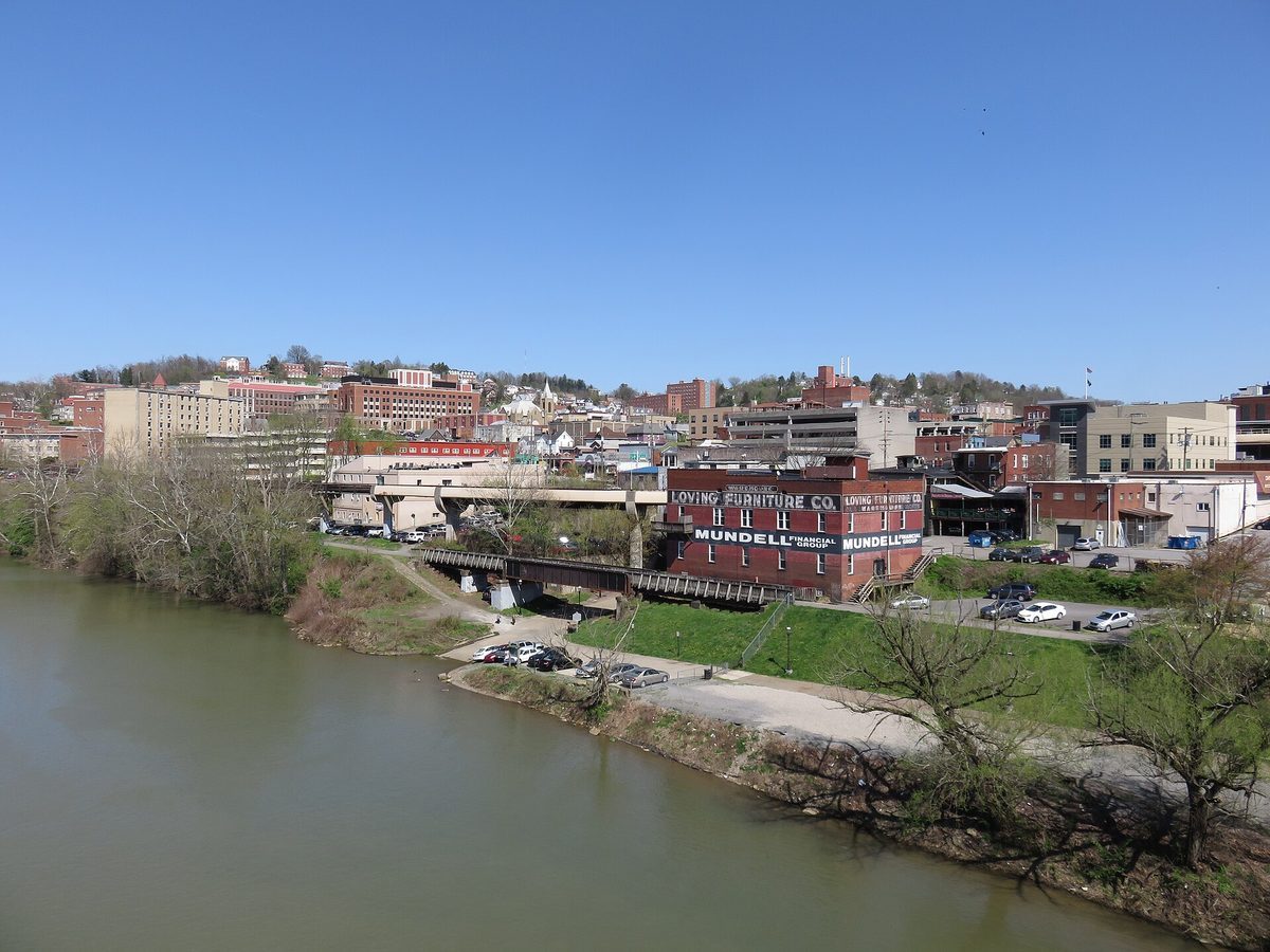 Skyline and aerial view of Morgantown, WV - LD Movers moving service area