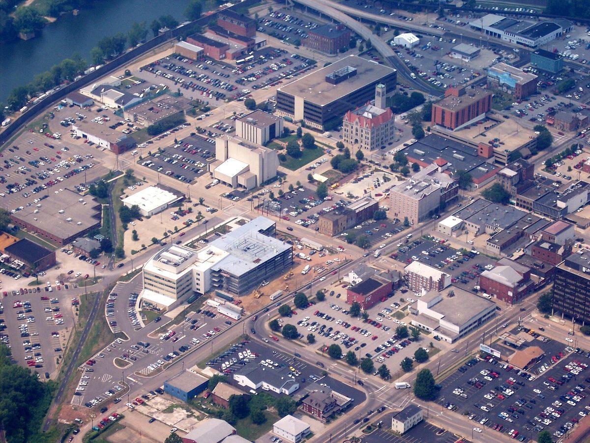 Skyline and aerial view of Parkersburg, WV - LD Movers moving service area