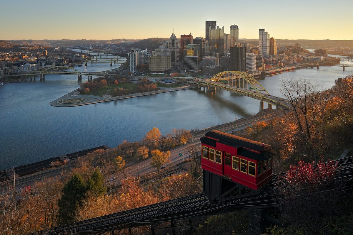 Skyline and aerial view of Pittsburgh, PA - LD Movers moving service area