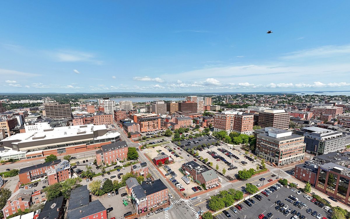Skyline and aerial view of Portland, ME - LD Movers moving service area