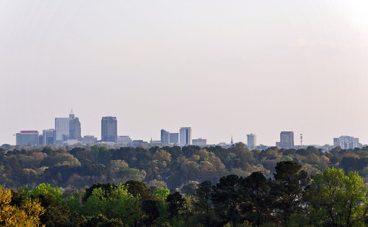 Skyline and aerial view of Raleigh, NC - LD Movers moving service area