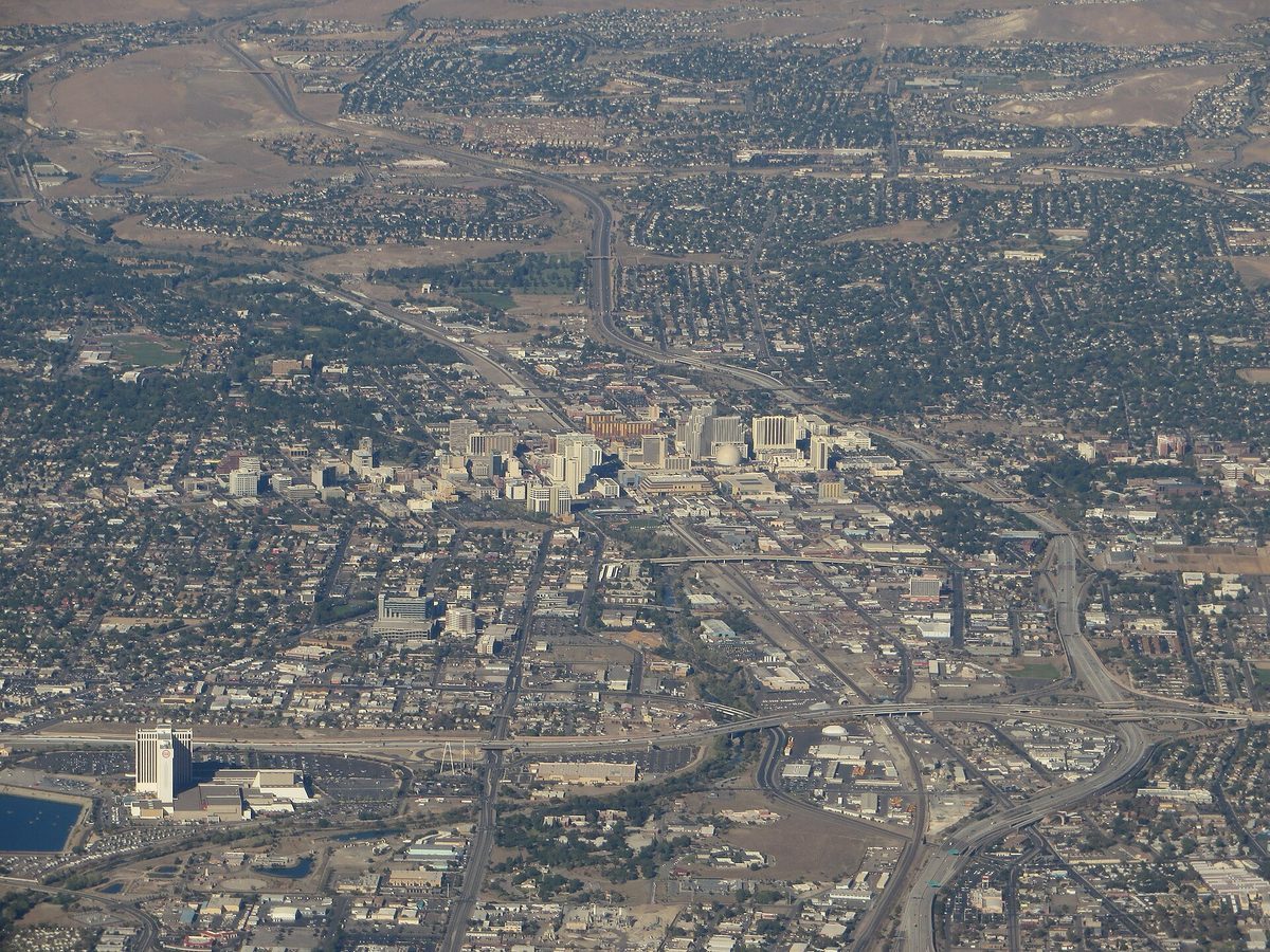 Skyline and aerial view of Reno, NV - LD Movers moving service area