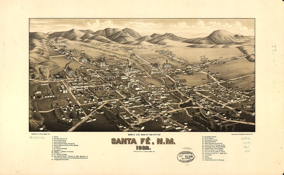 Skyline and aerial view of Santa Fe, NM - LD Movers moving service area