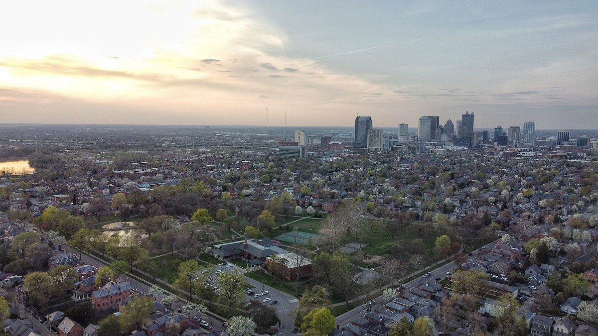 Skyline and aerial view of Schiller Park, IL - LD Movers moving service area