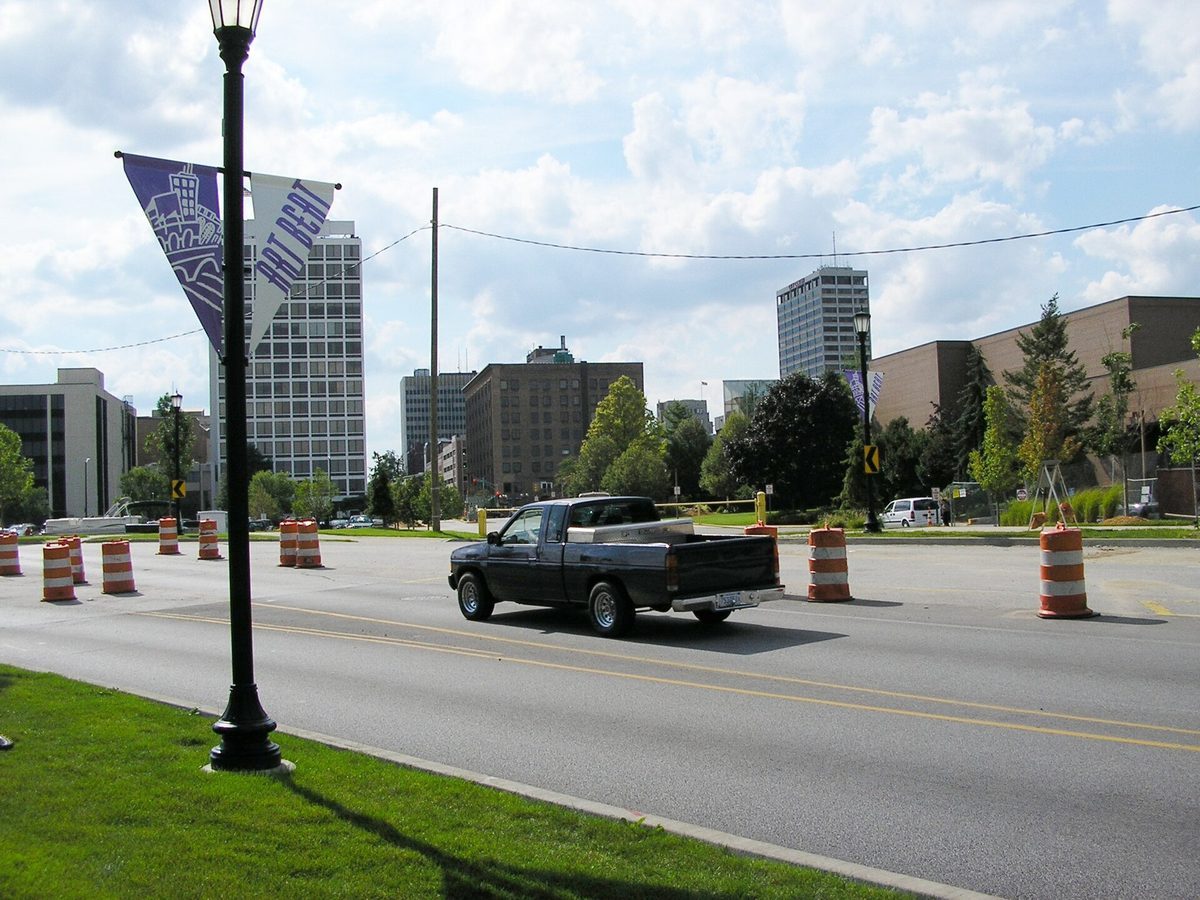 Skyline and aerial view of South Bend, IN - LD Movers moving service area