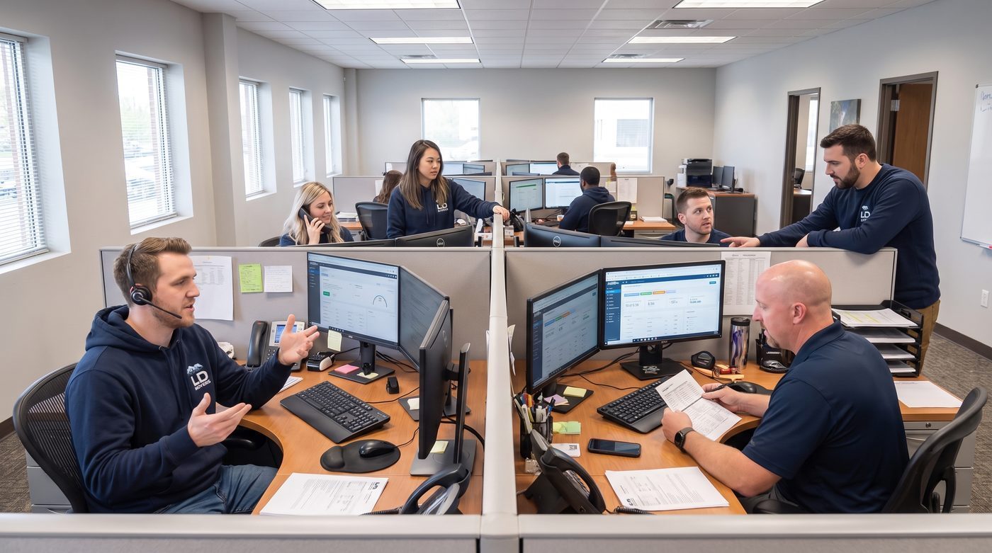 LD Movers dispatch team coordinating local and long-distance moves from the Arlington Heights office