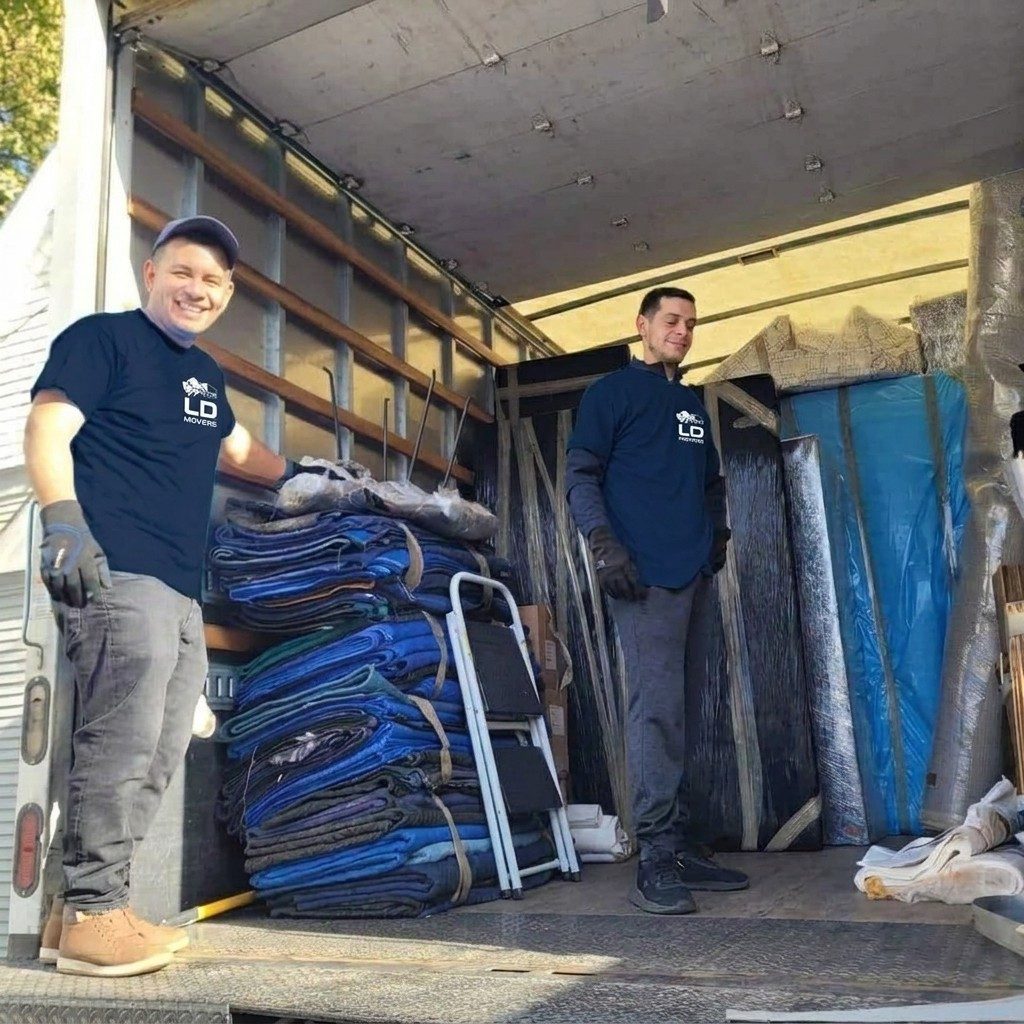 LD Movers packing materials, professional cartons, and moving blankets prepared for a full-service packing job